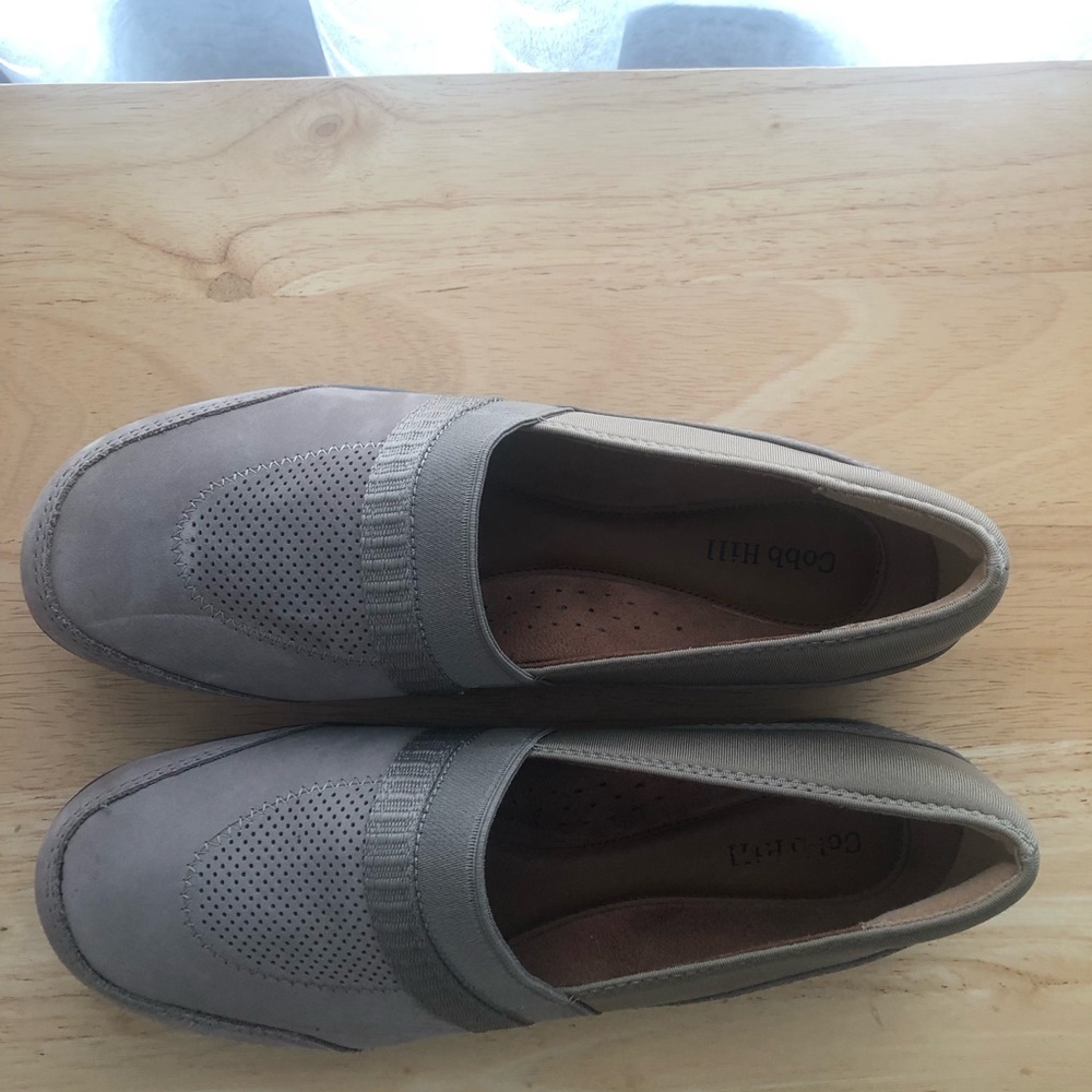 NWOT Cobb Hill Penfield Aline Taupe Gray Leather Slip On Loafers Shoes Size 8.5 - Picture 3 of 9